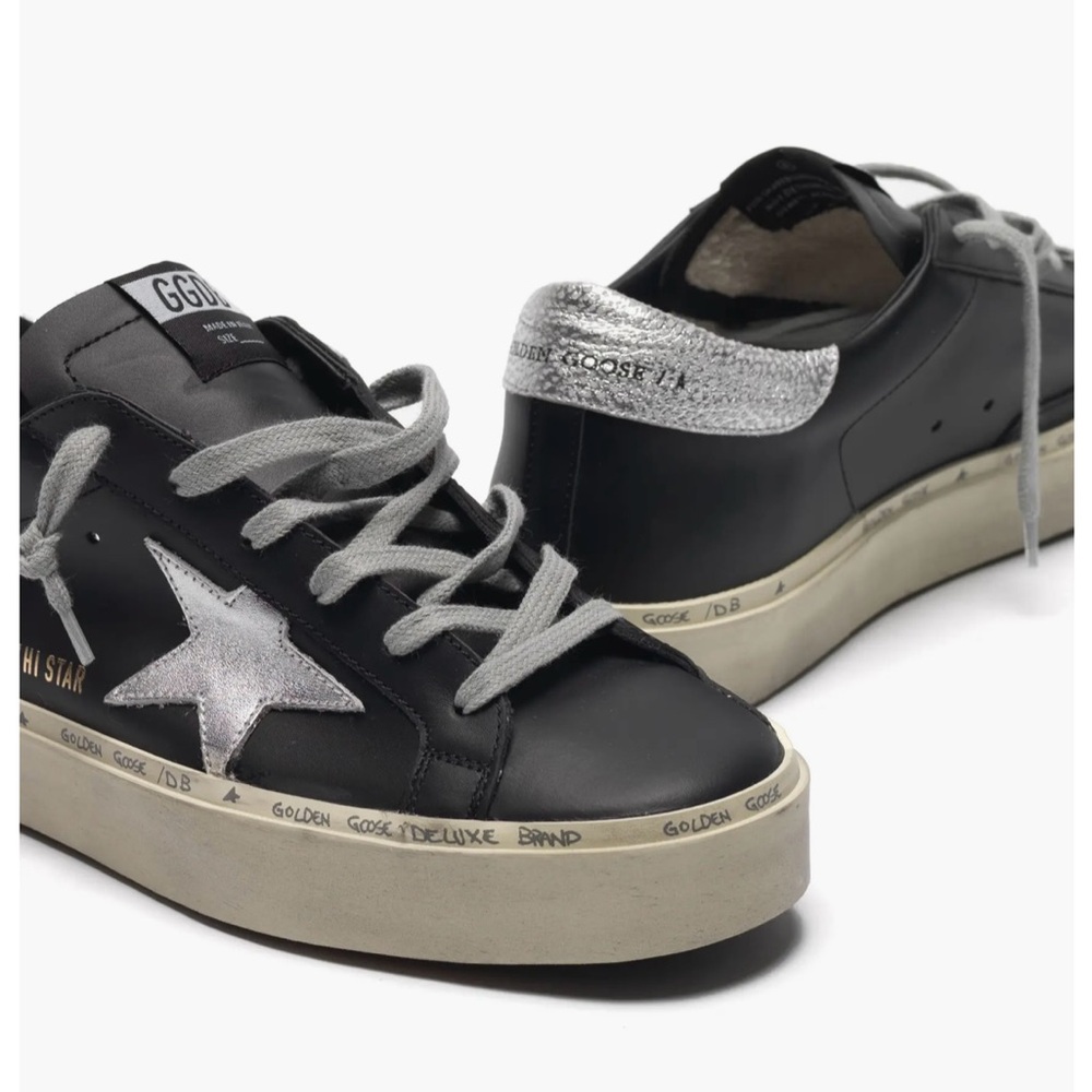 Golden Goose Black Sneakers with Metallic Star